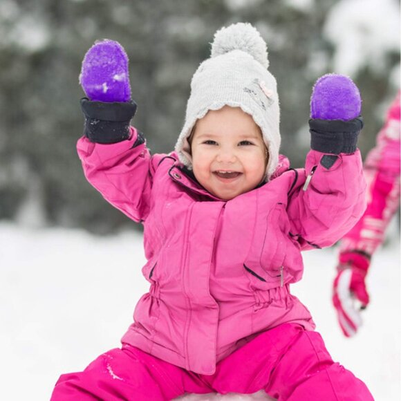 Toddler Baby Boy Girls Winter Warm Mittens - Kids Easy-On Sherpa Fleece Lined Sn - Picture 5 of 6